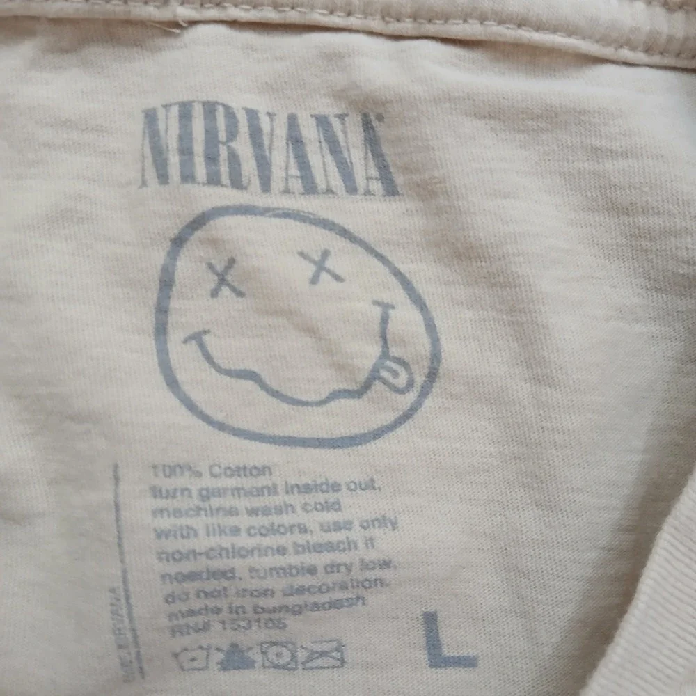 Nirvana In Utero Shirt Mens Large Tan Angel Graphic Rock Band Tee Short Sleeve
